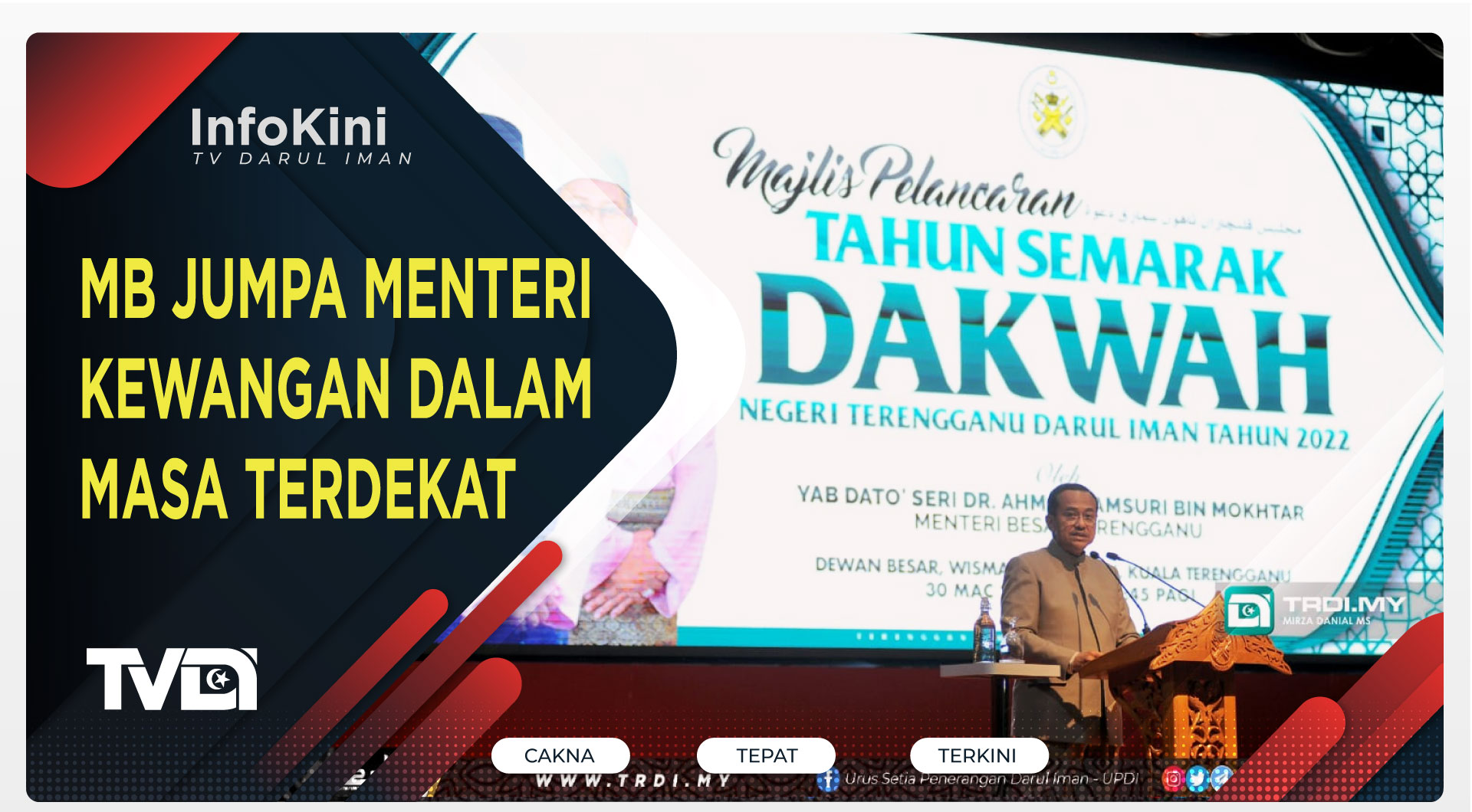 Hutang Persekutuan : MB Jumpa Menteri Kewangan Dalam Masa Terdekat