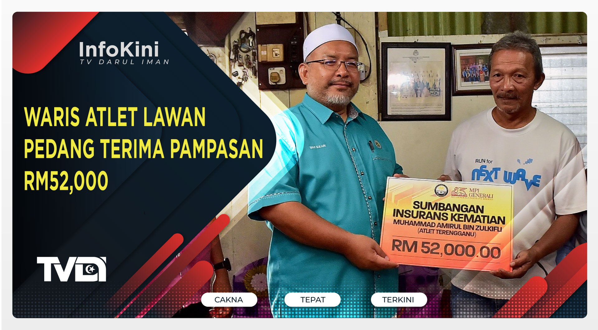 Waris Atlet Lawan Pedang Terima Pampasan RM52,000