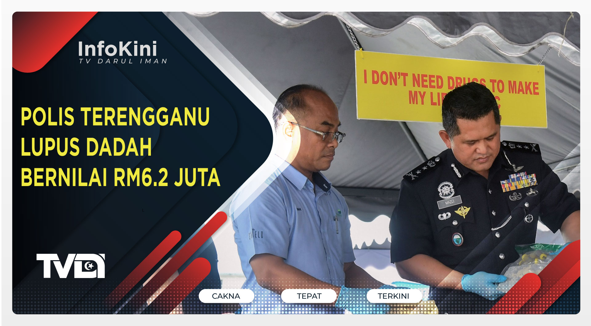 Polis Terengganu Lupus Dadah Bernilai RM6.2 Juta