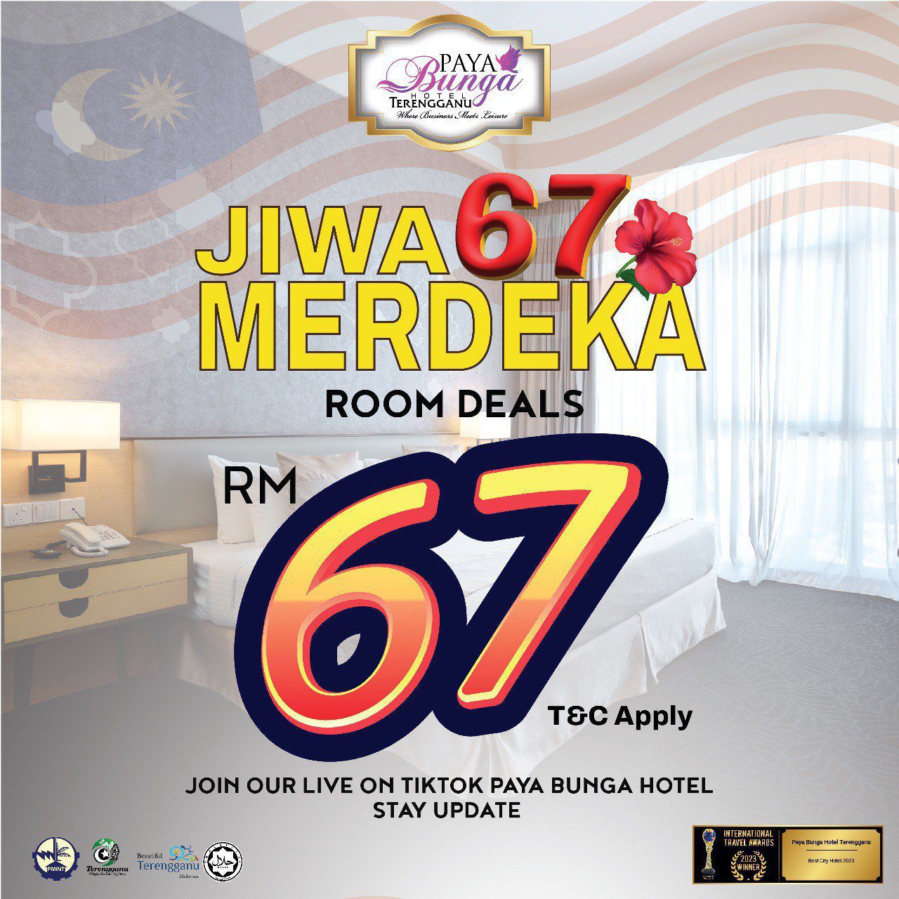 PB Hotel Tawar Bilik Penginapan Serendah RM67 Sempena Merdeka