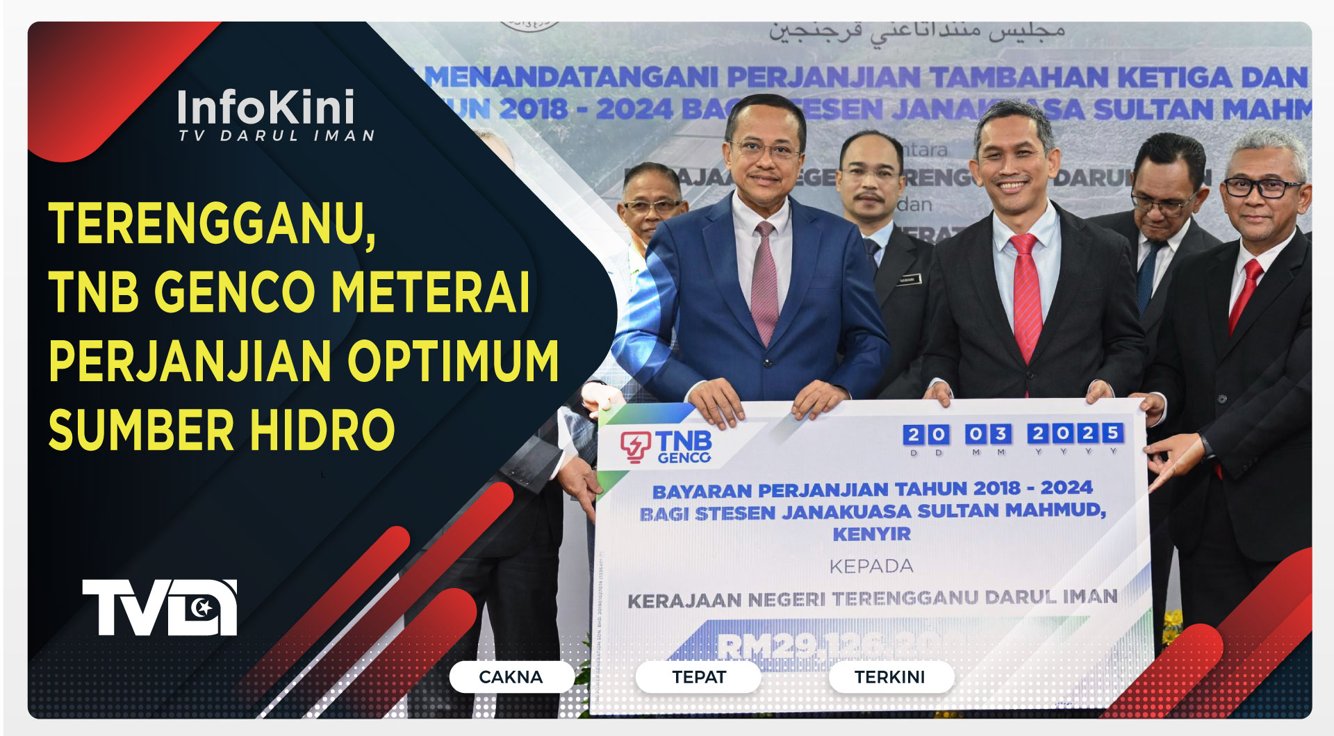 Terengganu, TNB Genco Meterai Perjanjian Optimum Sumber Hidro