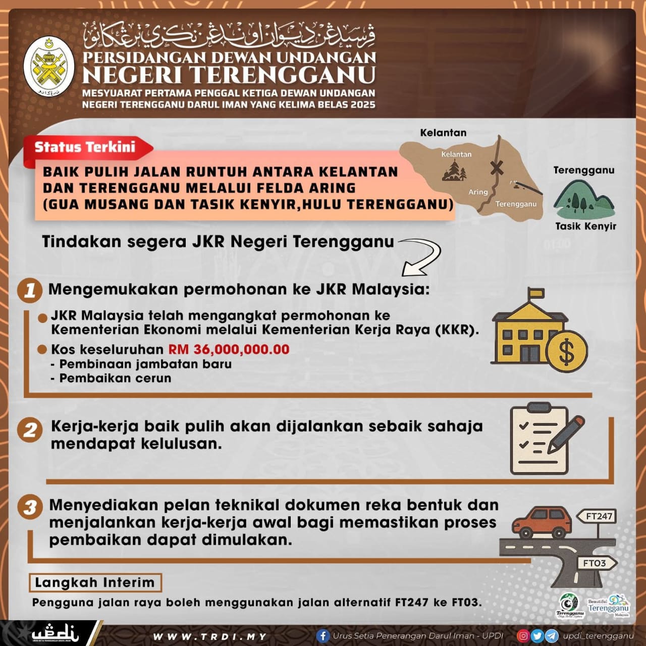 Status Terkini : Baik Pulih Jalan Runtuh Felda Aring - Tasik Kenyir