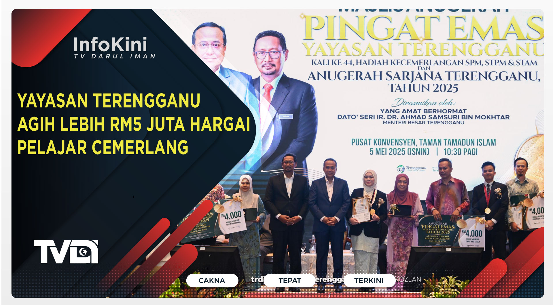 Yayasan Terengganu Agih Lebih RM5 Juta Hargai Pelajar Cemerlang