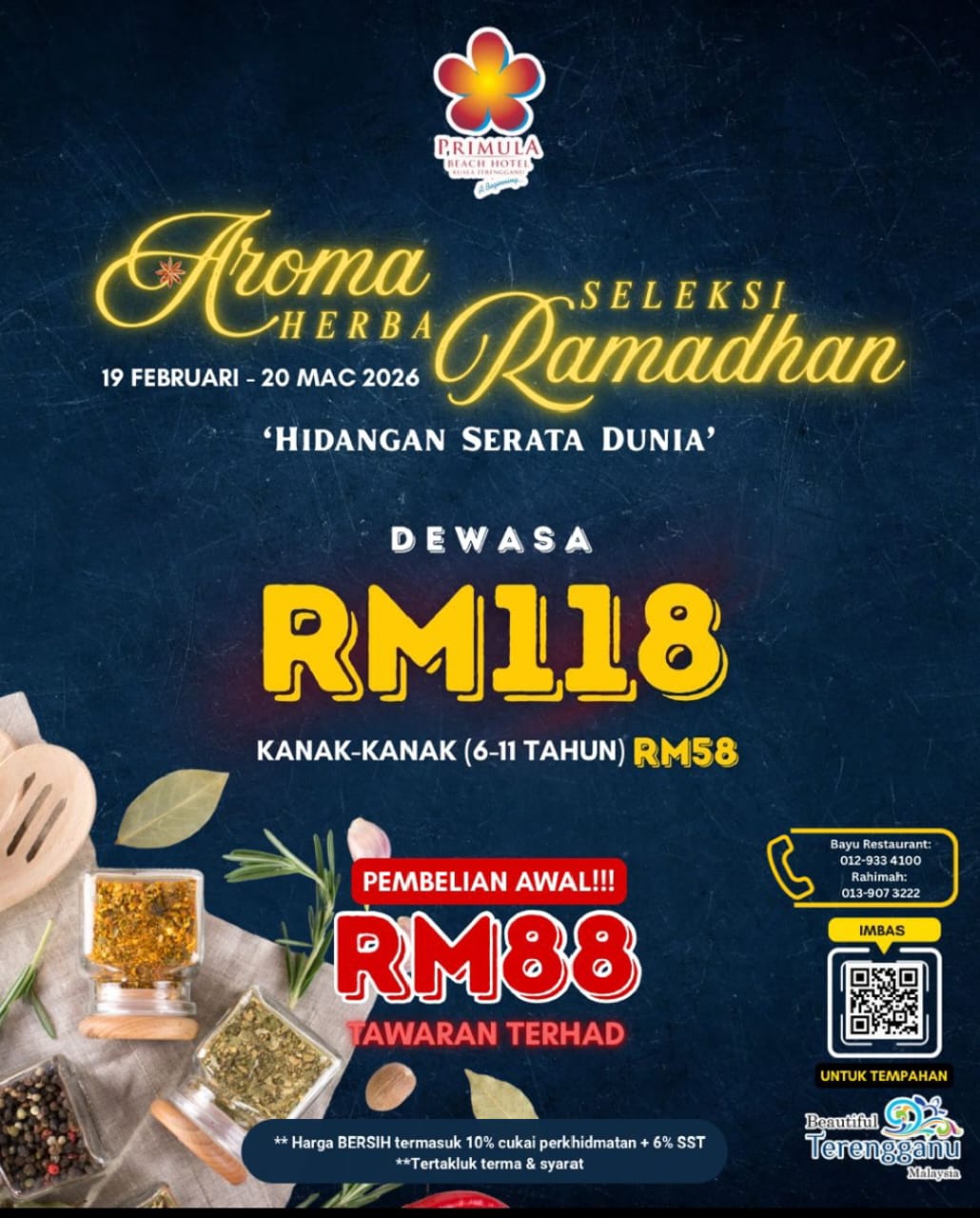 Aroma Herba & Sajian Dunia Warnai Buffet Ramadan Hotel Primula Beach