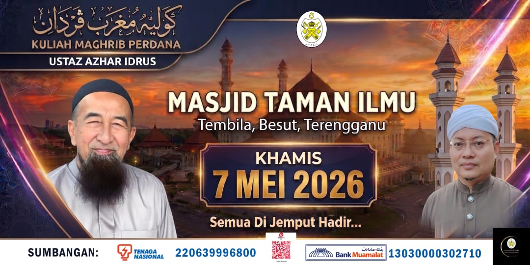 10,000 Dijangka Hadir Kuliah Maghrib Perdana Ustaz Azhar Idrus di Masjid Taman Ilmu