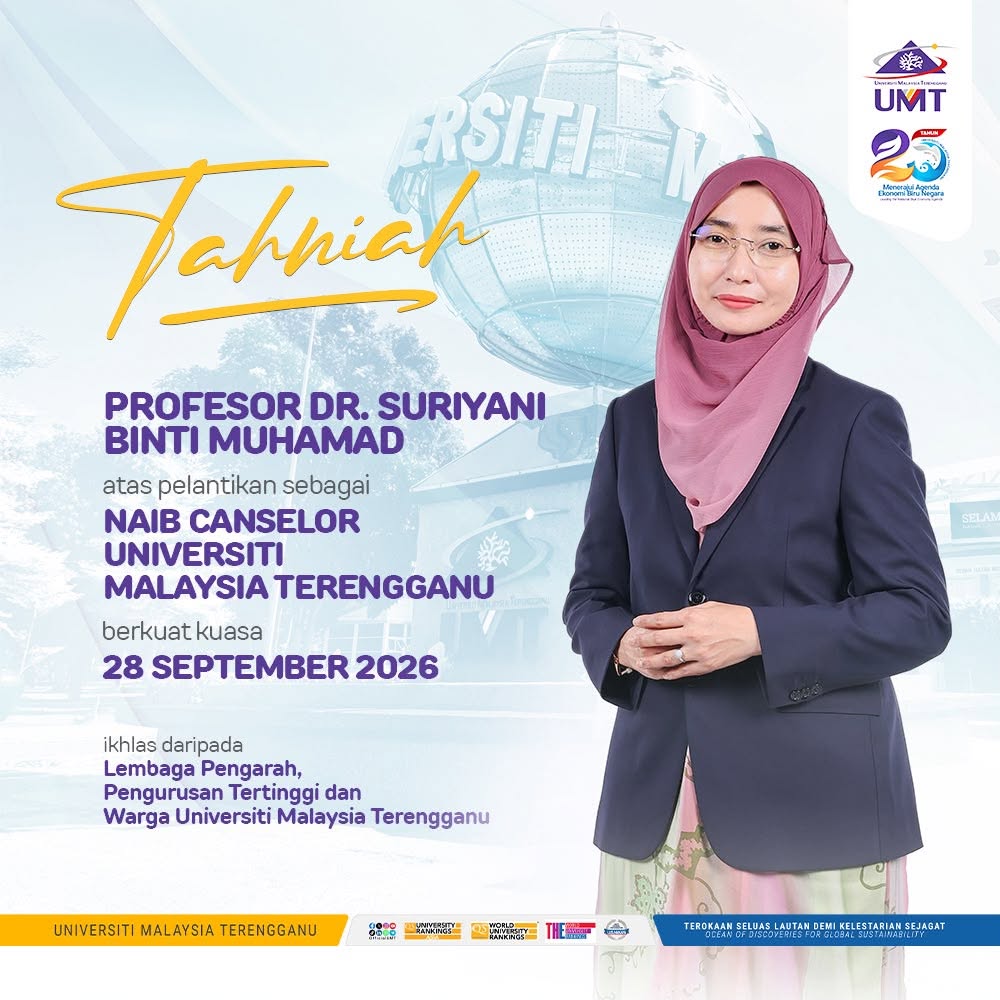 Prof Dr. Suriyani Dilantik Naib Canselor UMT