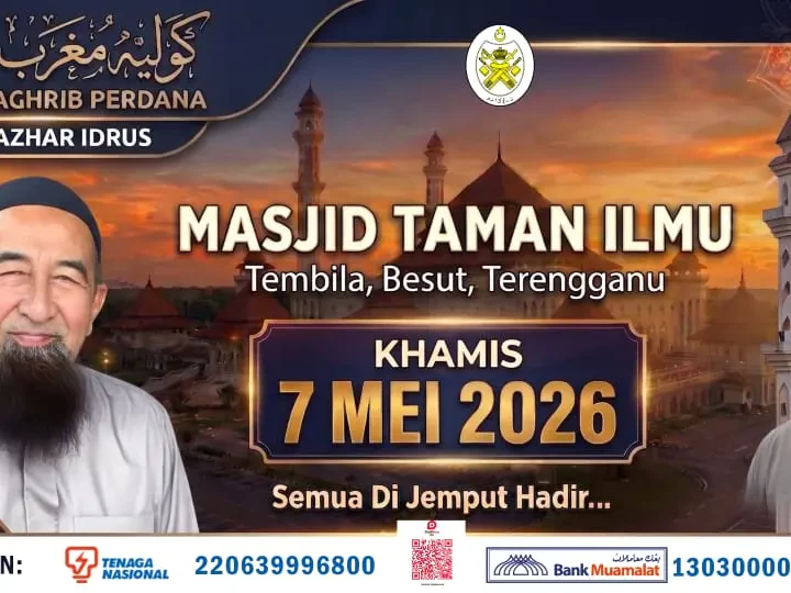 10,000 Dijangka Hadir Kuliah Maghrib Perdana Ustaz Azhar Idrus di Masjid Taman Ilmu